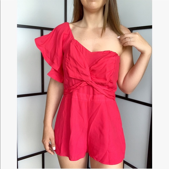 Lulamari Pants - Single Ruffle Shoulder Romper